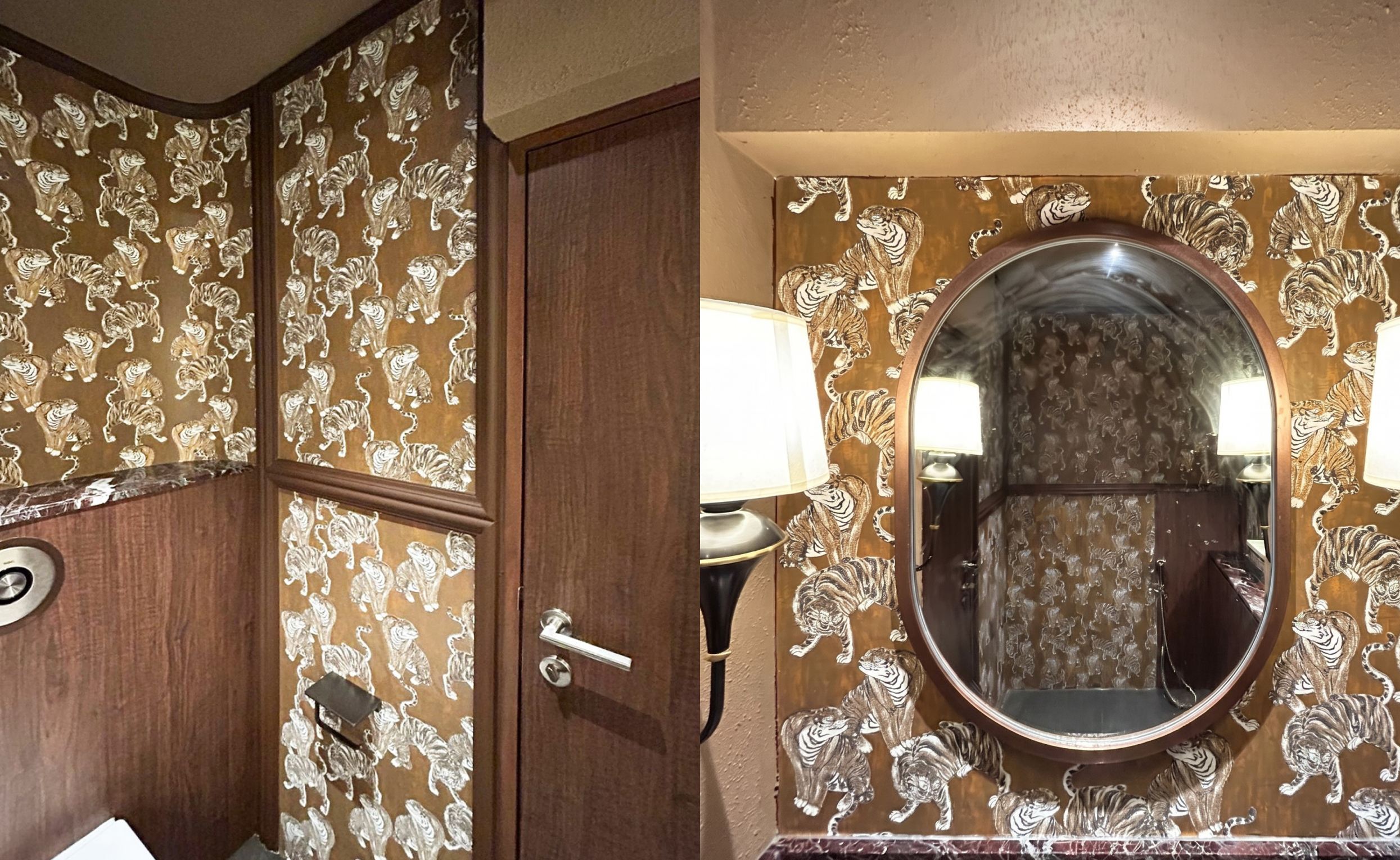 Marburg wallpaper at toilet commercial
